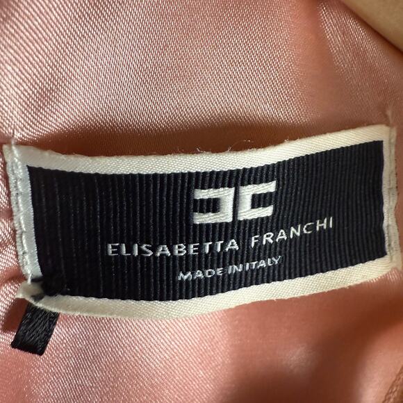 Elisabetta Franchi Blush Pink Sleeveless Frilly Bow Preppy Sheath Mini Dress 4 - Picture 16 of 16